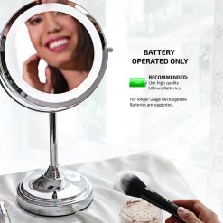OVENTE 5.3 in. x 12.8 in. Tabletop Makeup Mirror in Polished Chrome 15 OVENTE 5.3 in. x 12.8 in. Tabletop Makeup Mirror in Polished Chrome -Makeup Mirrors Sales Store polished chrome ovente makeup mirrors mct70ch1x7x 66 1000