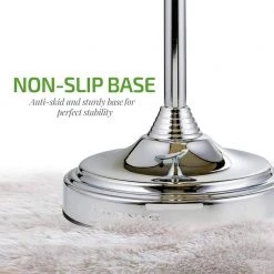 OVENTE Small Round Tabletop Polished Chrome Makeup Mirror (13.3 in. H x 5.3 in. W), 1x-7x Magnification -Makeup Mirrors Sales Store polished chrome ovente makeup mirrors mnlct70ch1x7x 44 1000