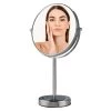 OVENTE 4.84 in. x 15 in. Tabletop Makeup Mirror in Polished Chrome