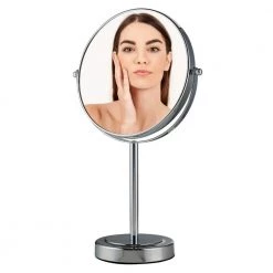 OVENTE 4.84 in. x 15 in. Tabletop Makeup Mirror in Polished Chrome