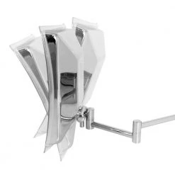 WS Bath Collections 8.3 in. x 9.3 in. Lighted Magnifying Wall Makeup Mirror in Polished Chrome -Makeup Mirrors Sales Store polished chrome ws bath collections makeup mirrors beauty 500t 4f 1000