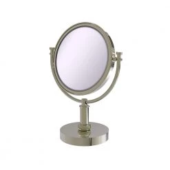 Allied Brass 8 in. x 15 in. x 5 in. Vanity Top Single Makeup Mirror 5X Magnification in Polished Nickel
