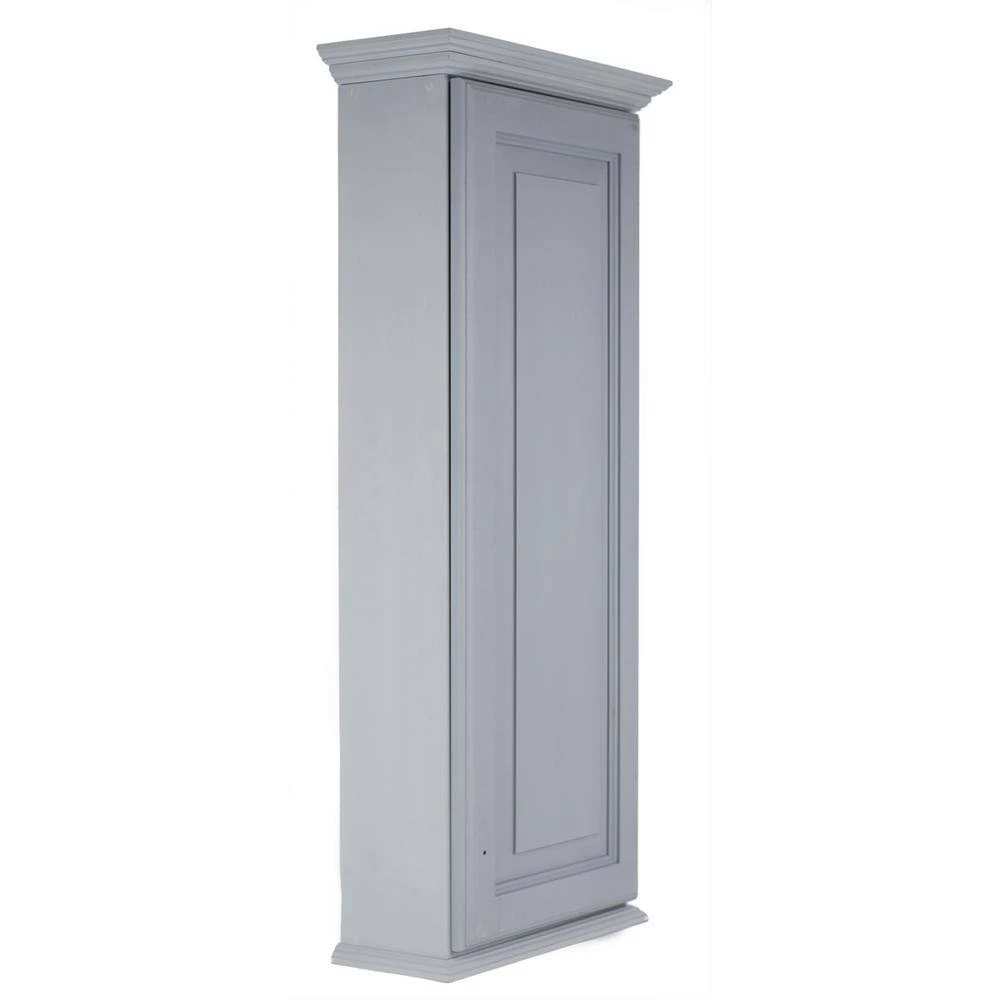 WG Wood Products Atwater 17 in. W x 37.5 in. H Primed Gray Surface Mount Medicine Cabinet without Mirror 4 WG Wood Products Atwater 17 in. W x 37.5 in. H Primed Gray Surface Mount Medicine Cabinet without Mirror - Image 2