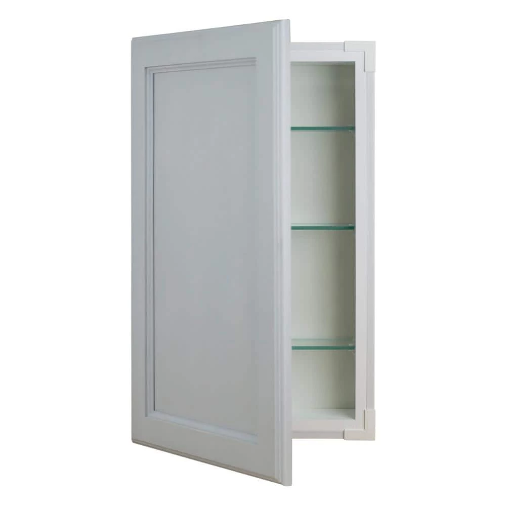 WG Wood Products 15.5 in. W x 31.5 in. H 3.5 in. D Dogwood Inset Panel Primed Gray Recessed Medicine Cabinet without Mirror 5 WG Wood Products 15.5 in. W x 31.5 in. H 3.5 in. D Dogwood Inset Panel Primed Gray Recessed Medicine Cabinet without Mirror - Image 3