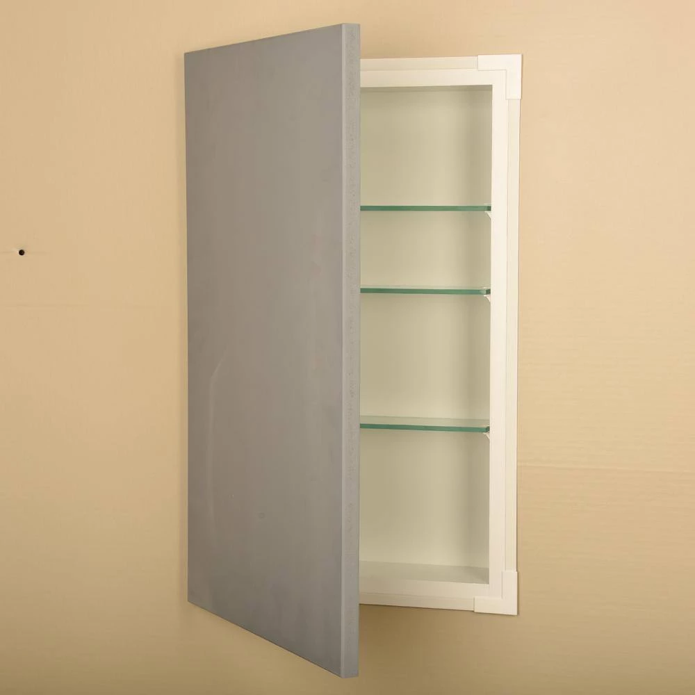 WG Wood Products 15.5 in. W x 19.5 in. H 3.5 in. D Greystone Slab Panel Primed Gray Recessed Medicine Cabinet without Mirror 6 WG Wood Products 15.5 in. W x 19.5 in. H 3.5 in. D Greystone Slab Panel Primed Gray Recessed Medicine Cabinet without Mirror - Image 4