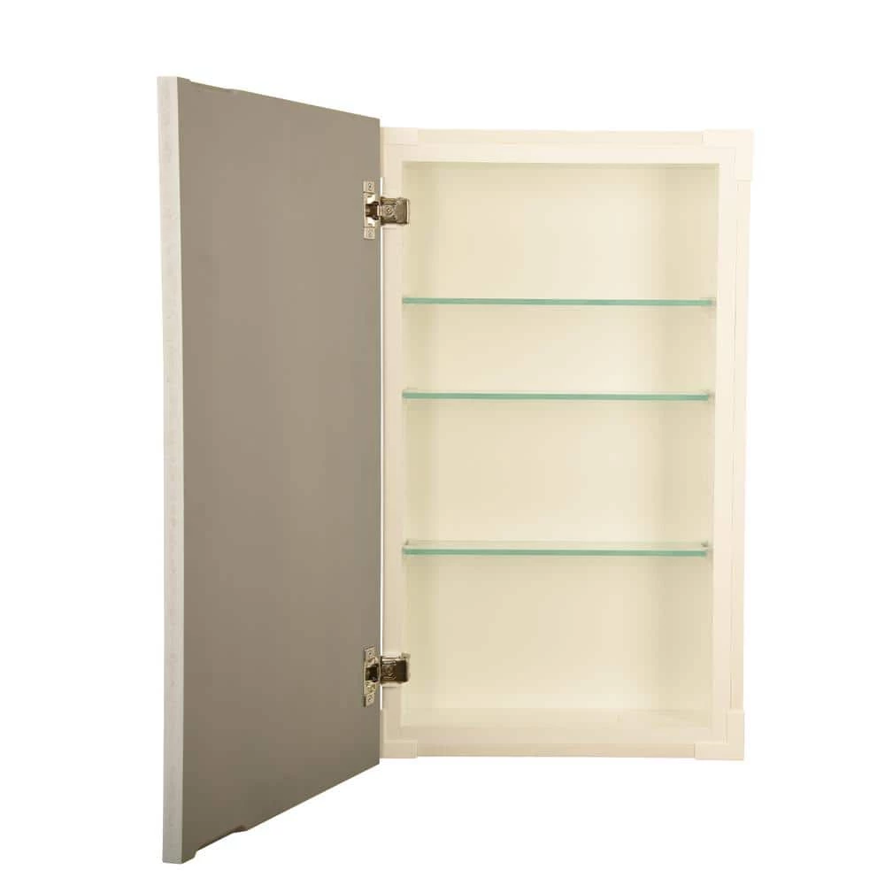 WG Wood Products 15.5 in. W x 23.5 in. H 3.5 in. D Greystone Slab Panel Primed Gray Recessed Medicine Cabinet without Mirror 5 WG Wood Products 15.5 in. W x 23.5 in. H 3.5 in. D Greystone Slab Panel Primed Gray Recessed Medicine Cabinet without Mirror - Image 3