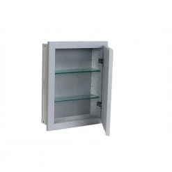 WG Wood Products Tupelo 15.5 in. W x 19.5 in. H Primed Gray Recessed Medicine Cabinet without Mirror -Makeup Mirrors Sales Store primed gray wg wood products medicine cabinets without mirrors tup 218 primed 4f 1000