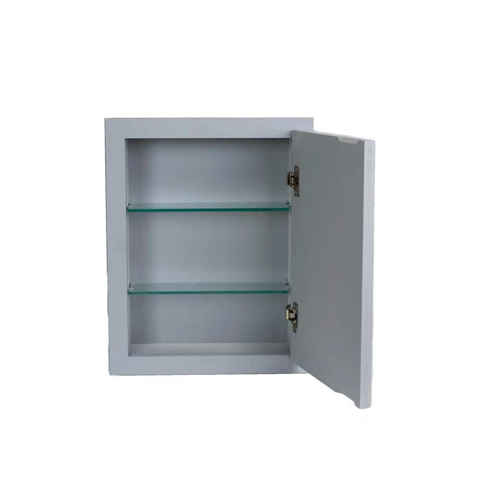 WG Wood Products Tupelo 15.5 in. W x 21.5 in. H Primed Gray Recessed Medicine Cabinet without Mirror 4 WG Wood Products Tupelo 15.5 in. W x 21.5 in. H Primed Gray Recessed Medicine Cabinet without Mirror - Image 2