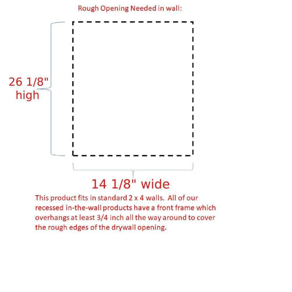 WG Wood Products Tupelo 15.5 in. W x 29.5 in. H Primed Gray Recessed Medicine Cabinet without Mirror 6 WG Wood Products Tupelo 15.5 in. W x 29.5 in. H Primed Gray Recessed Medicine Cabinet without Mirror - Image 4