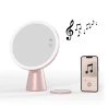 ProMounts 13.38 in. x 9.09 in. x 4.1 in Bluetooth Speaker LED Tabletop HD Magnifying Makeup Beauty Mirror in Rose Gold Finish -Makeup Mirrors Sales Store rose gold finish promounts makeup mirrors opcm003 bt 64 1000