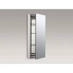 KOHLER Catalan 15 in. W x 36 in. H Aluminum Single-Door Recessed or Surface Mount Medicine Cabinet -Makeup Mirrors Sales Store satin anodized aluminum kohler medicine cabinets with mirrors k 2913 pg saa 40 1000