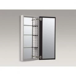 KOHLER Catalan 15 in. W x 36 in. H Aluminum Single-Door Recessed or Surface Mount Medicine Cabinet -Makeup Mirrors Sales Store satin anodized aluminum kohler medicine cabinets with mirrors k 2913 pg saa a0 1000