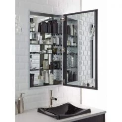 KOHLER Catalan 20-1/8 in. W x 36 in. H Aluminum Single-Door Surface-Mount Medicine Cabinet -Makeup Mirrors Sales Store satin anodized aluminum kohler medicine cabinets with mirrors k 2918 pg saa 1f 1000