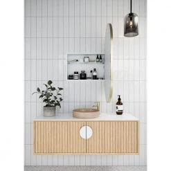 Glass Warehouse Nia 22 in. W x 38 in. H x 5 in. D Satin Brass Recessed Medicine Cabinet with Mirror -Makeup Mirrors Sales Store satin brass glass warehouse medicine cabinets with mirrors sc1 pl 22x38 sb 44 1000