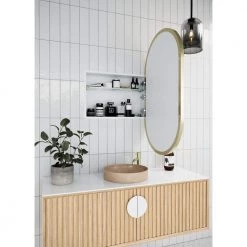 Glass Warehouse Nia 22 in. W x 38 in. H x 5 in. D Satin Brass Recessed Medicine Cabinet with Mirror -Makeup Mirrors Sales Store satin brass glass warehouse medicine cabinets with mirrors sc1 pl 22x38 sb 76 1000