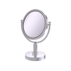 Allied Brass 8 in. Vanity Top Makeup Mirror 5X Magnification in Satin Chrome