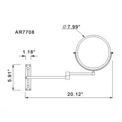 Nameeks Glimmer 8 in. x 8 in. Wall Mounted 3x Round Makeup Mirror in Satin Nickel Finish -Makeup Mirrors Sales Store satin nickel nameeks makeup mirrors nameeks ar7708 sni 3x 4f 1000