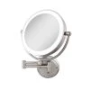 Surround Light Glamour 18 in. H x 14 in. W Fluorescent Wall Mount Bi-View 5X/1X Magnification Beauty Makeup Mirror in Satin Nickel -Makeup Mirrors Sales Store satin nickel surround light makeup mirrors glaw45 64 1000