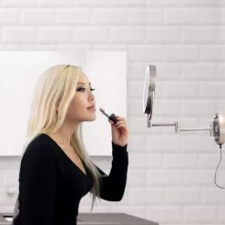 Zadro 12 in. L x 9 in. W LED Lighted Round Wall Mount Bi-View 5X/1X Magnification Plugin Beauty Makeup Mirror in Satin Nickel 23 Zadro 12 in. L x 9 in. W LED Lighted Round Wall Mount Bi-View 5X/1X Magnification Plugin Beauty Makeup Mirror in Satin Nickel -Makeup Mirrors Sales Store satin nickel zadro makeup mirrors ledmw45 1f 1000