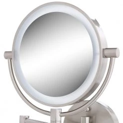 Zadro 12 in. L x 9 in. W LED Lighted Round Wall Mount Bi-View 5X/1X Magnification Plugin Beauty Makeup Mirror in Satin Nickel 16 Zadro 12 in. L x 9 in. W LED Lighted Round Wall Mount Bi-View 5X/1X Magnification Plugin Beauty Makeup Mirror in Satin Nickel -Makeup Mirrors Sales Store satin nickel zadro makeup mirrors ledmw45 40 1000