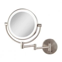 Zadro 12 in. L x 9 in. W LED Lighted Round Wall Mount Bi-View 5X/1X Magnification Plugin Beauty Makeup Mirror in Satin Nickel 19 Zadro 12 in. L x 9 in. W LED Lighted Round Wall Mount Bi-View 5X/1X Magnification Plugin Beauty Makeup Mirror in Satin Nickel -Makeup Mirrors Sales Store satin nickel zadro makeup mirrors ledmw45 66 1000