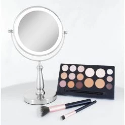 Zadro 7.75 in. x 12.5 in LED Freestanding Bi-View 8X/1X Magnification Cordless Vanity Beauty Makeup Mirror in Satin Nickel 11 Zadro 7.75 in. x 12.5 in LED Freestanding Bi-View 8X/1X Magnification Cordless Vanity Beauty Makeup Mirror in Satin Nickel -Makeup Mirrors Sales Store satin nickel zadro makeup mirrors lvan48 4f 1000