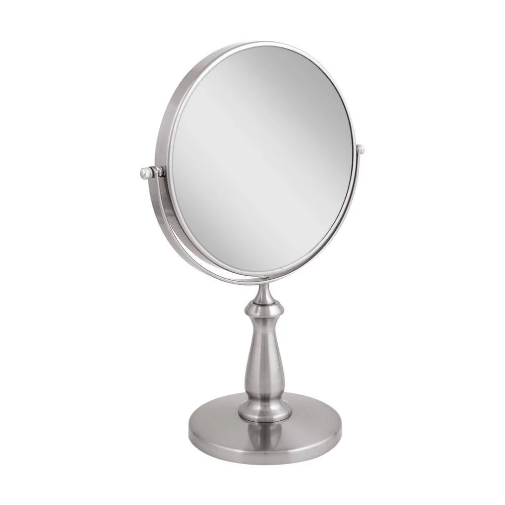Zadro 13.5 in. L x 9 in. W 360° Swivel Freestanding Bi-View 8X/1X Magnification Vanity Beauty Makeup Mirror in Satin Nickel 7 Zadro 13.5 in. L x 9 in. W 360° Swivel Freestanding Bi-View 8X/1X Magnification Vanity Beauty Makeup Mirror in Satin Nickel - Image 5