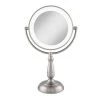 Zadro 7.5 in. x 17.25 in. Smart Touch Dimming LED Freestanding Bi-View 12X/1X Vanity Beauty Makeup Mirror in Satin Nickel -Makeup Mirrors Sales Store satin nickle zadro makeup mirrors ledvprt412 64 1000