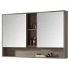 FINE FIXTURES Shawbridge 45.28 in. W x 29.53 in. H Large Rectangular Gray Wooden Surface Mount Medicine Cabinet with Mirror