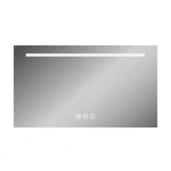 Boyel Living 42 in. x 24 in. Lighted Wall Makeup Mirror in Silver -Makeup Mirrors Sales Store silver boyel living makeup mirrors kfm14224sf2 c3 1000