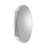 Croydex Tay 18 in. W x 26 in. H Single Door Oval Silver Stainless Steel Surface Mount Bathroom Medicine Cabinet with Mirror