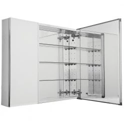 Glacier Bay 30 in. W x 26 in. H Frameless Recessed or Surface-Mount Bi-View Bathroom Medicine Cabinet with Beveled Mirror in Silver 12 Glacier Bay 30 in. W x 26 in. H Frameless Recessed or Surface-Mount Bi-View Bathroom Medicine Cabinet with Beveled Mirror in Silver -Makeup Mirrors Sales Store silver glacier bay medicine cabinets with mirrors sp4453 44 1000