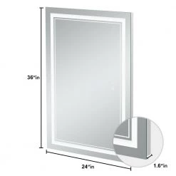 Tatahance 24 in. W x 36 in. H Rectangle Freestanding Wall Bathroom Makeup Mirror in Silver -Makeup Mirrors Sales Store silver makeup mirrors f d0102hpkcva fa 1000