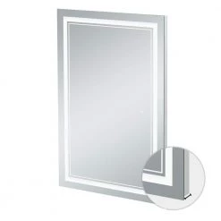 Tatahance 24 in. W x 40 in. H Rectangle Freestanding Wall Bathroom Makeup Mirror in Silver