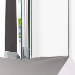 Unbranded 28 in. W x 25 in. H Silver Frameless Recessed or Surface Mount Bi-View Bathroom Medicine Cabinet with Mirror -Makeup Mirrors Sales Store silver medicine cabinets with mirrors asm0jo220620003 44 1000