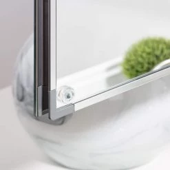 Unbranded 28 in. W x 25 in. H Silver Frameless Recessed or Surface Mount Bi-View Bathroom Medicine Cabinet with Mirror -Makeup Mirrors Sales Store silver medicine cabinets with mirrors asm0jo220620003 fa 1000