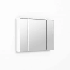 Unbranded 36 in. W x 26 in. H Rectangular Silver Surface Mount Medicine Cabinet without Mirror, Adjustable Glass Shelves