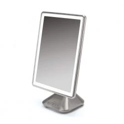 IHome 10.24 in. x 16.35 in. Lighted Magnifying Bluetooth Handheld Makeup Mirror in Silver Nickel -Makeup Mirrors Sales Store silver nickel ihome makeup mirrors icvbt10sn c3 1000