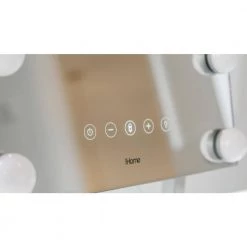 IHome 13.99 in. x 18.79 in. Lighted Magnifying Bluetooth Tabletop Makeup Mirror in Silver/Nickel -Makeup Mirrors Sales Store silver nickel ihome makeup mirrors icvbt15sn 44 1000