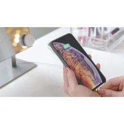 IHome 13.99 in. x 18.79 in. Lighted Magnifying Bluetooth Tabletop Makeup Mirror in Silver/Nickel -Makeup Mirrors Sales Store silver nickel ihome makeup mirrors icvbt15sn 76 1000