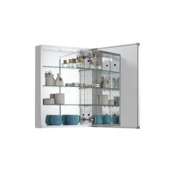 Pegasus 20 in. x 26 in. Recessed or Surface-Mount Bathroom Medicine Cabinet with Beveled Mirror in Silver -Makeup Mirrors Sales Store silver pegasus medicine cabinets with mirrors sp4581 1f 1000
