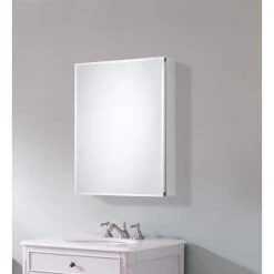 Pegasus 20 in. x 26 in. Recessed or Surface-Mount Bathroom Medicine Cabinet with Beveled Mirror in Silver -Makeup Mirrors Sales Store silver pegasus medicine cabinets with mirrors sp4581 31 1000