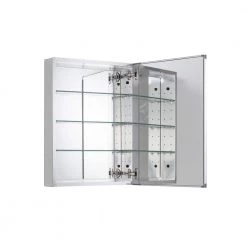 Pegasus 20 in. x 26 in. Recessed or Surface-Mount Bathroom Medicine Cabinet with Beveled Mirror in Silver -Makeup Mirrors Sales Store silver pegasus medicine cabinets with mirrors sp4581 4f 1000