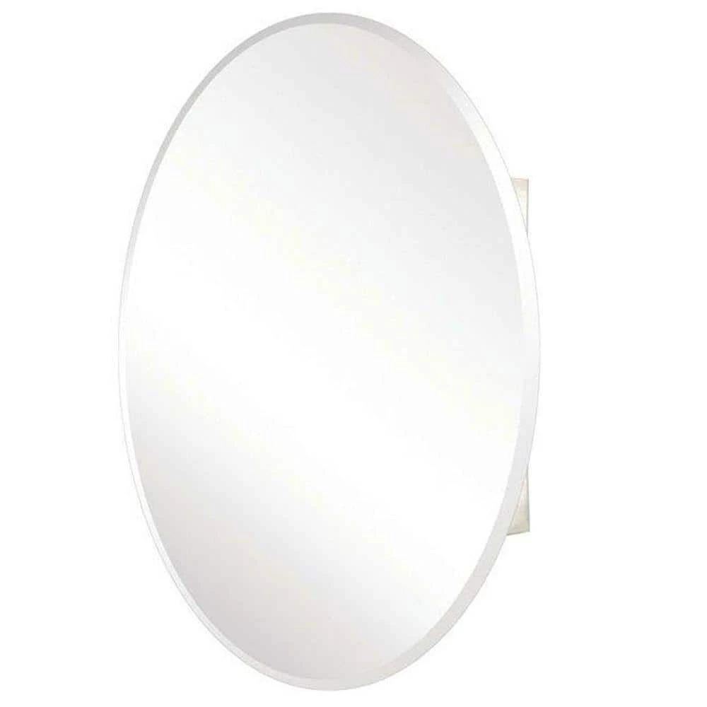 Pegasus 24 in. x 36 in. Recessed or Surface-Mount Oval Bathroom Medicine Cabinet with Oval Beveled Mirror 3 Pegasus 24 in. x 36 in. Recessed or Surface-Mount Oval Bathroom Medicine Cabinet with Oval Beveled Mirror