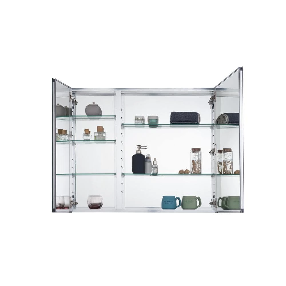 Pegasus 30 in. x 30 in. Frameless Recessed or Surface-Mount Bi-View Bathroom Medicine Cabinet with Beveled Mirror 5 Pegasus 30 in. x 30 in. Frameless Recessed or Surface-Mount Bi-View Bathroom Medicine Cabinet with Beveled Mirror - Image 3