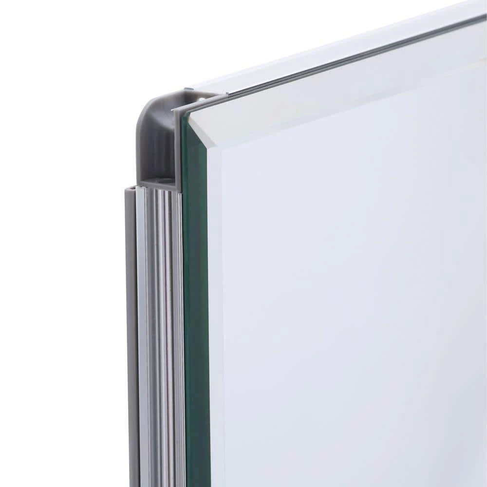 Pegasus 48 in. W x 31 in. H Frameless Recessed or Surface-Mount Tri-View Bathroom Medicine Cabinet with Beveled Mirror 3 Pegasus 48 in. W x 31 in. H Frameless Recessed or Surface-Mount Tri-View Bathroom Medicine Cabinet with Beveled Mirror - Image 2
