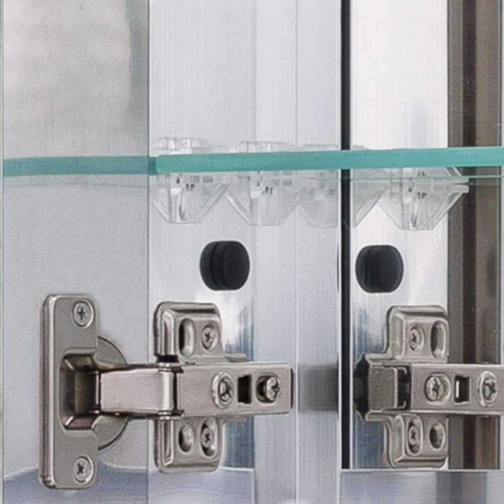 Pegasus 48 in. W x 31 in. H Frameless Recessed or Surface-Mount Tri-View Bathroom Medicine Cabinet with Beveled Mirror 4 Pegasus 48 in. W x 31 in. H Frameless Recessed or Surface-Mount Tri-View Bathroom Medicine Cabinet with Beveled Mirror - Image 3