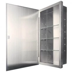 Pegasus 16 in. W x 26 in. H Frameless Stainless Steel Recessed Mount Bathroom Medicine Cabinet -Makeup Mirrors Sales Store silver pegasus medicine cabinets with mirrors sp4592 c3 1000