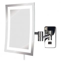 SEE ALL 6 in. x 9 in. Frameless LED Lighted Wall Mounted Makeup Mirror in Chrome with 5X Magnification