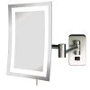 SEE ALL 6 in. x 9 in. Frameless Wall Mounted LED Lighted Single 5X Makeup Mirror in Nickel -Makeup Mirrors Sales Store silver see all makeup mirrors hlednsa69 64 1000